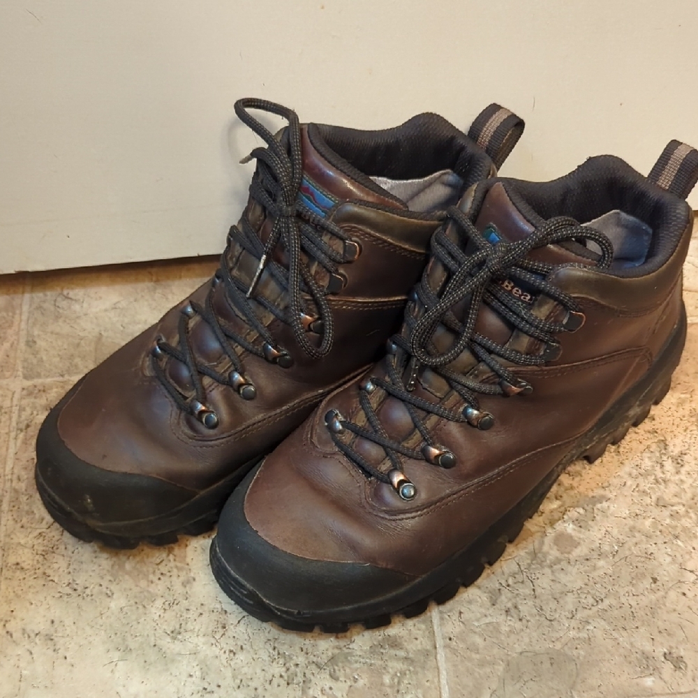 L.L. Bean Cresta Dark Brown Leather Ankle Height Hiking Boots
